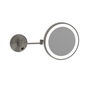 Thermogroup 3x Magnification Brushed Nickel Wall Mounted Shaving Mirror, 250mm Diameter with Concealed Wiring - L252CSMCBN