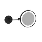 Thermogroup 3x Magnification Matt Black Wall Mounted Shaving Mirror, 250mm Diameter with Concealed Wiring - L252CSMCB
