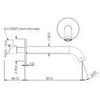 Greens Optima Plus 185mm Bath Spout - LF Matte Black - LF2370185MB