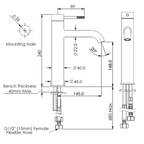 Greens Optima Plus Mid Tower Basin Mixer - LF Brushed Nickel - LF23703555BN