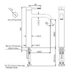 Greens Optima Plus Tower Basin Mixer - LF Brushed Nickel - LF23703560BN
