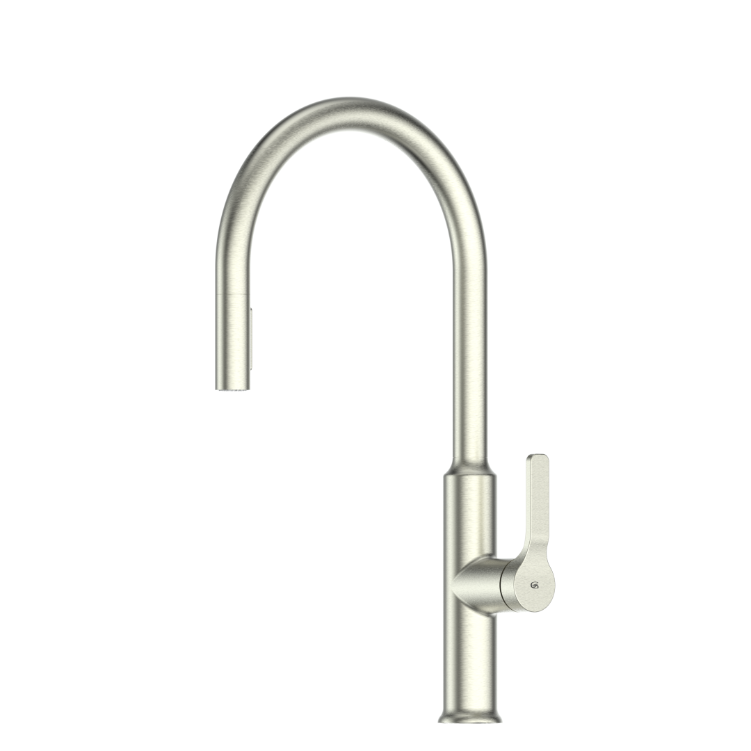 Greens Craft Pull-Down Kitchen Mixer with Kitchen Spout - LF Brushed Nickel - LF24803542BN