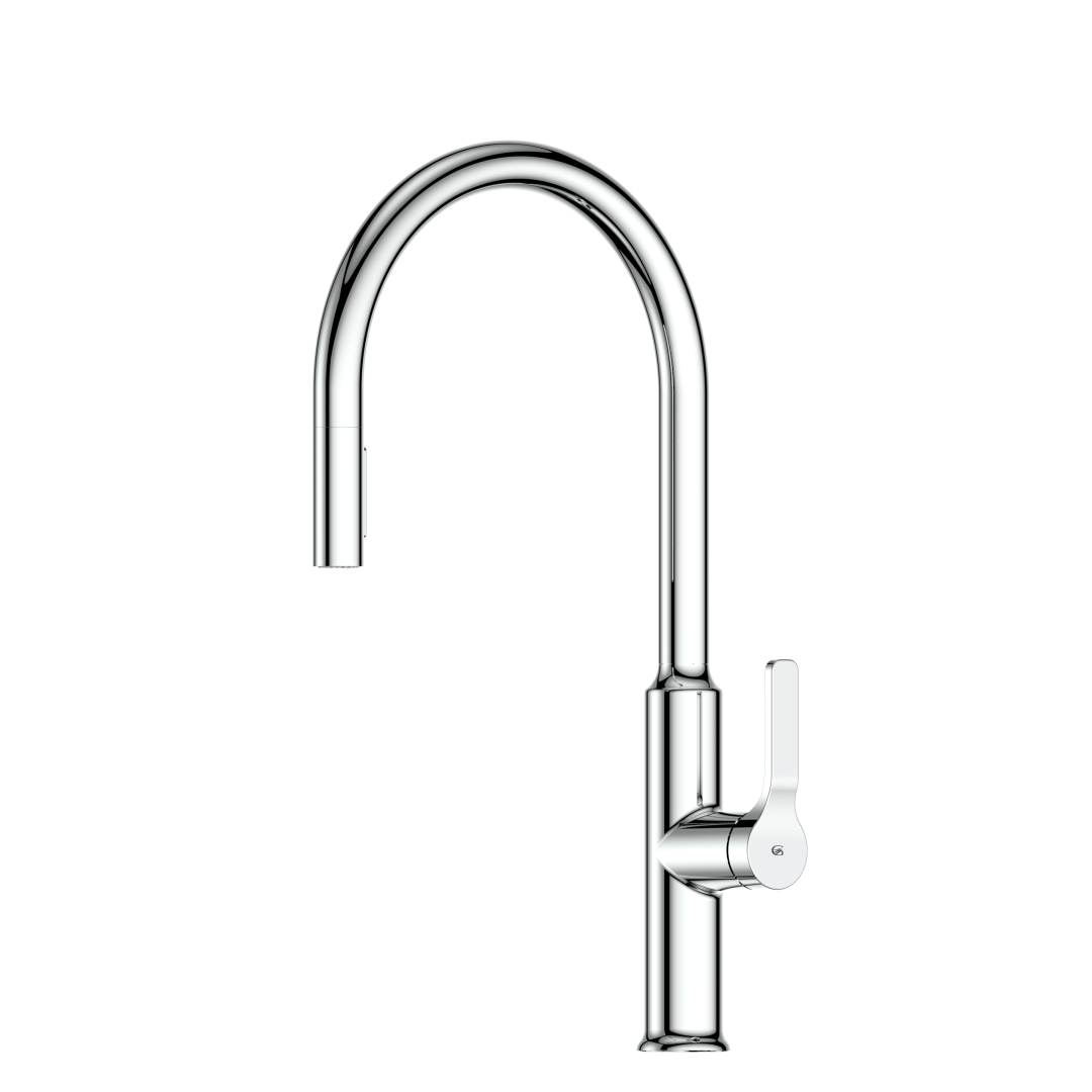 Greens Craft Pull-Down Kitchen Mixer with Kitchen Spout - LF Chrome - LF24803542CP