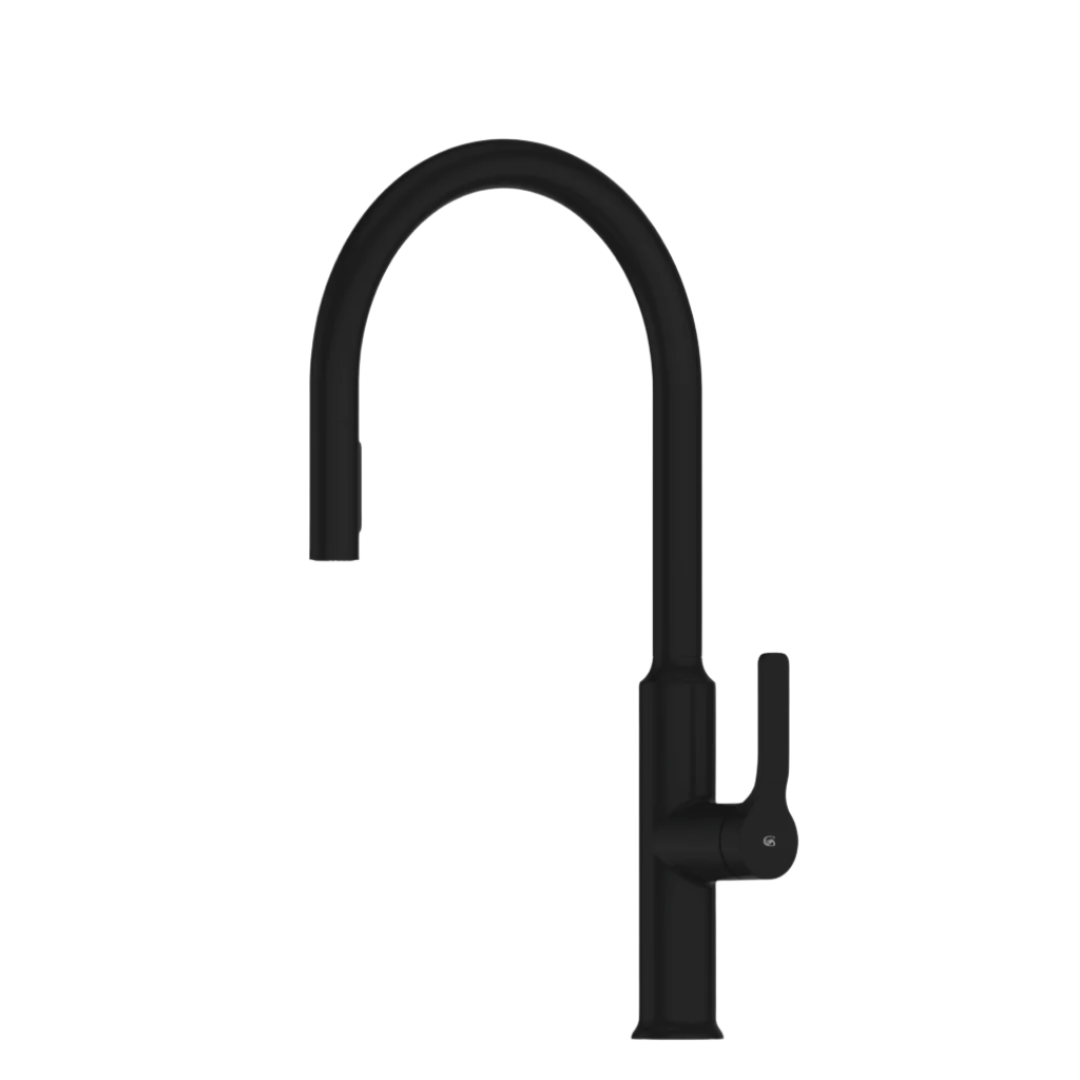 Greens Craft Pull-Down Kitchen Mixer with Kitchen Spout - LF Matte Black - LF24803542MB