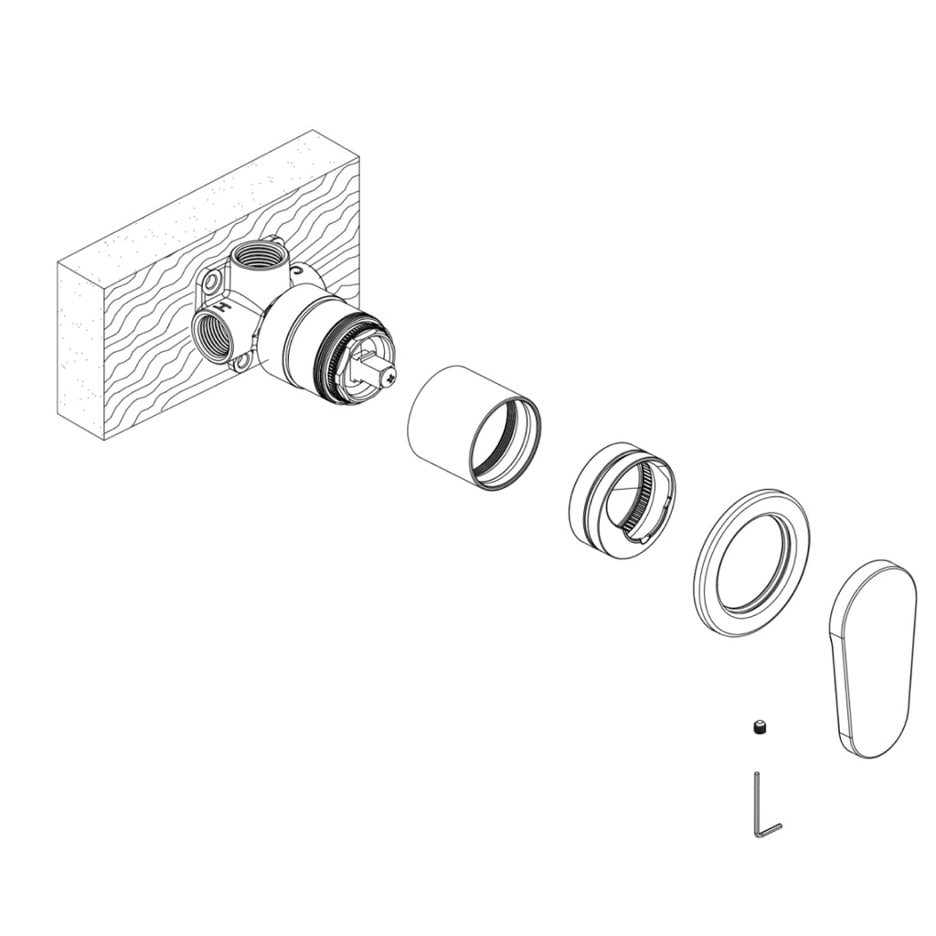 Oliveri London Wall Mixer (Includes In-Wall Body) - LF Chrome - LON097500FCR