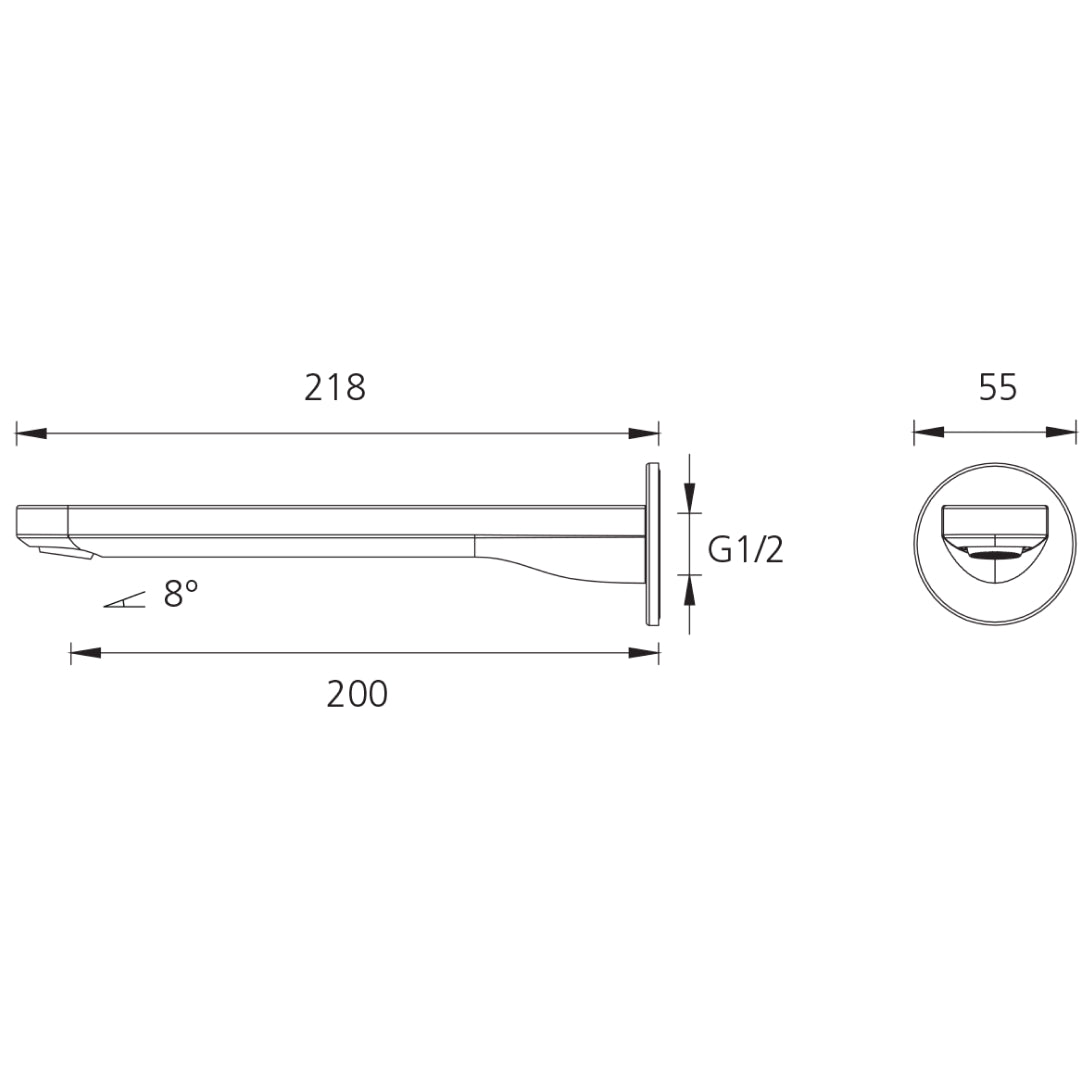 Oliveri London Wall Spout - LF Chrome - LON099200FCR