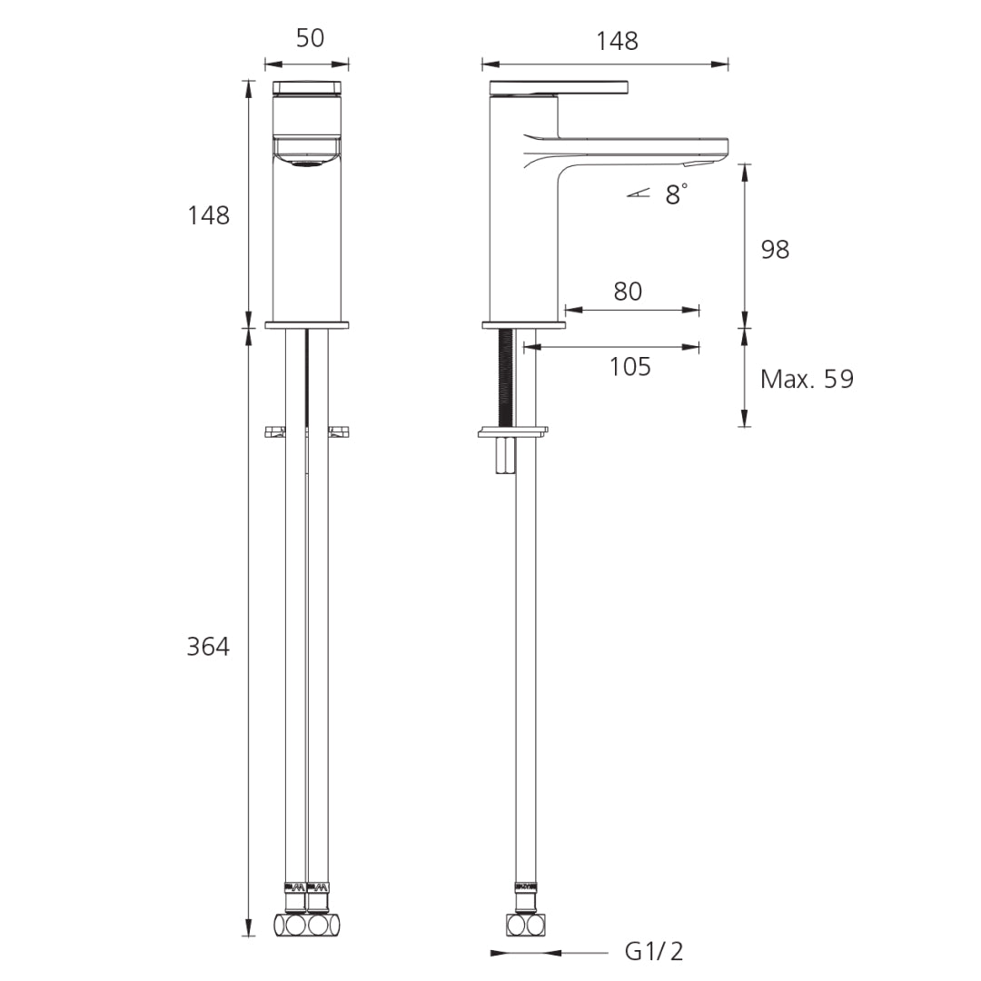 Oliveri London Basin Mixer - LF Chrome - LON903500FCR