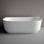 Studio Bagno Lust 1700 Back to Wall Freestanding Bath (Includes Overflow) - Matte White - LSW007/MW