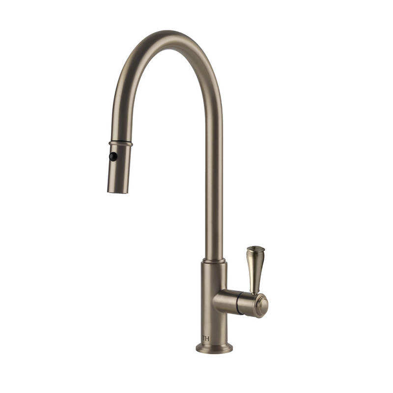 Turner Hastings Pull Out Mixer Tap w/Metal Lever Handle - Brushed Nickel