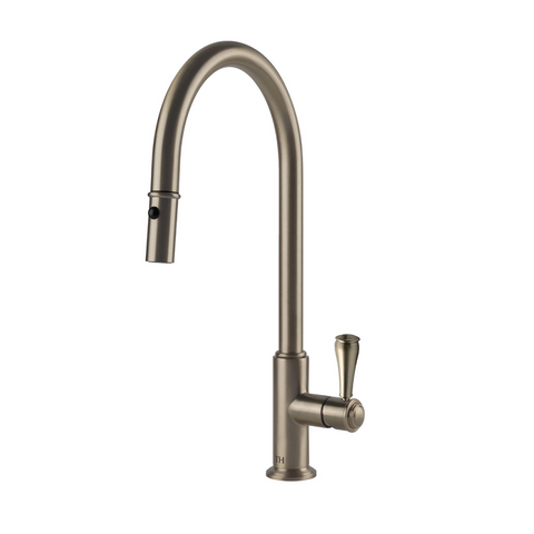 Turner Hastings Pull Out Mixer Tap w/Metal Lever Handle - Brushed Nickel