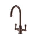 Turner Hastings Double Mixer Tap w/Metal Lever Handles - English Bronze (Living Finish)