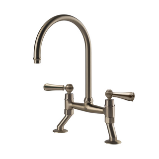Turner Hastings Ludlow Bridge Mixer Tap w/Metal Lever Handle - Brushed Nickel - LU122BM-S-BN