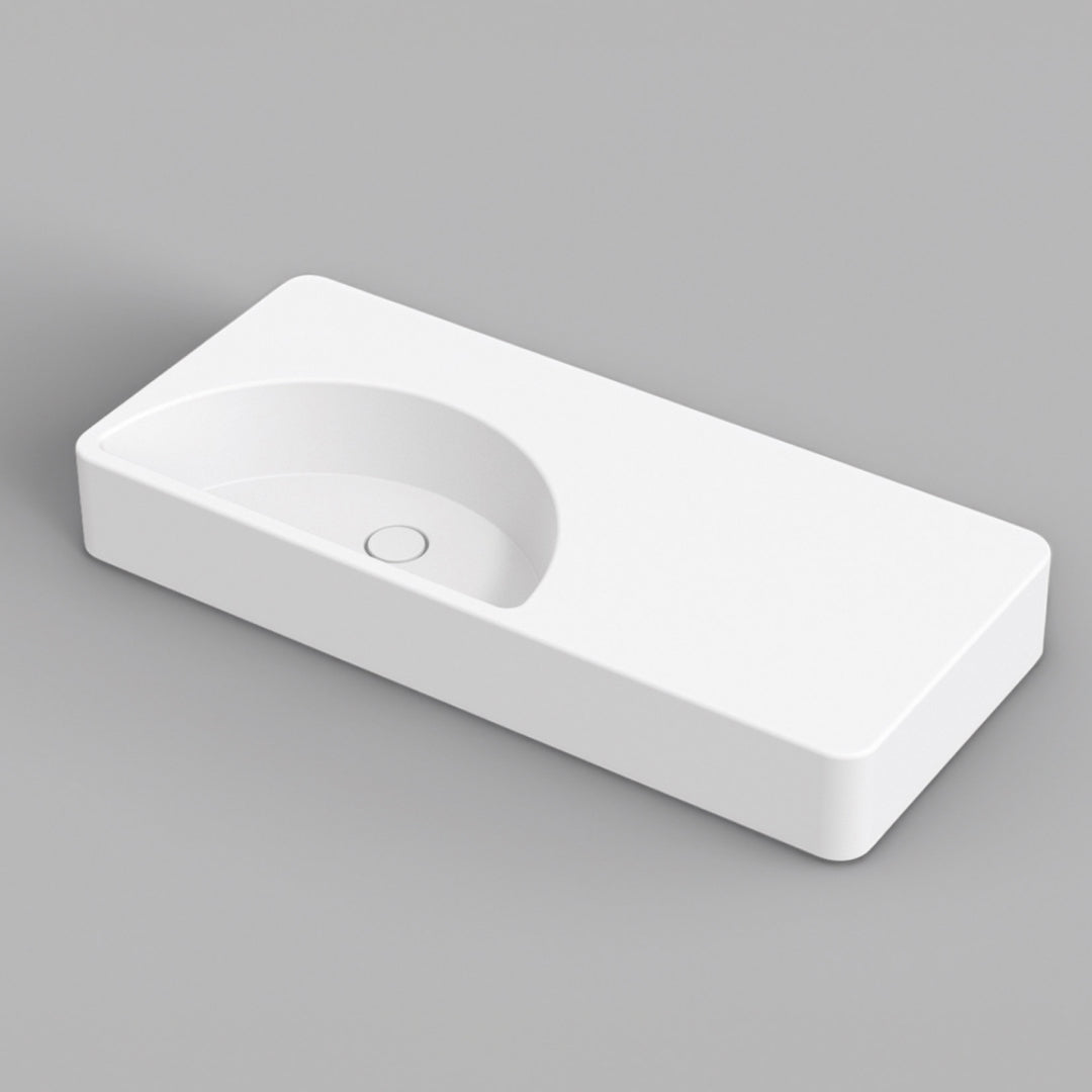 Studio Bagno Lunaris 1010 Above Counter/Wall Hung Basin - Gloss White - LUN101/0
