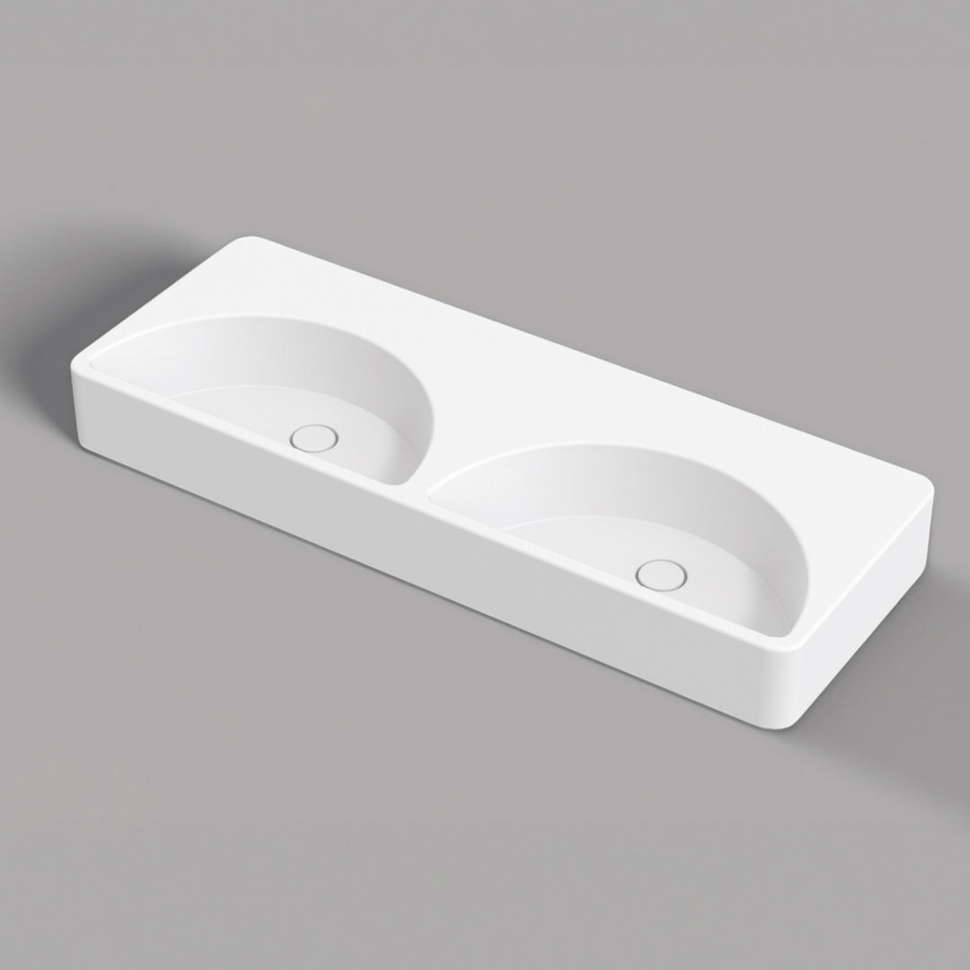 Studio Bagno Lunaris 1210 Above Counter/Wall Hung Basin - Gloss White - LUN121/0