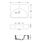 Studio Bagno Lunaris 610 Above Counter/Wall Hung Basin - Gloss White - LUN61/0