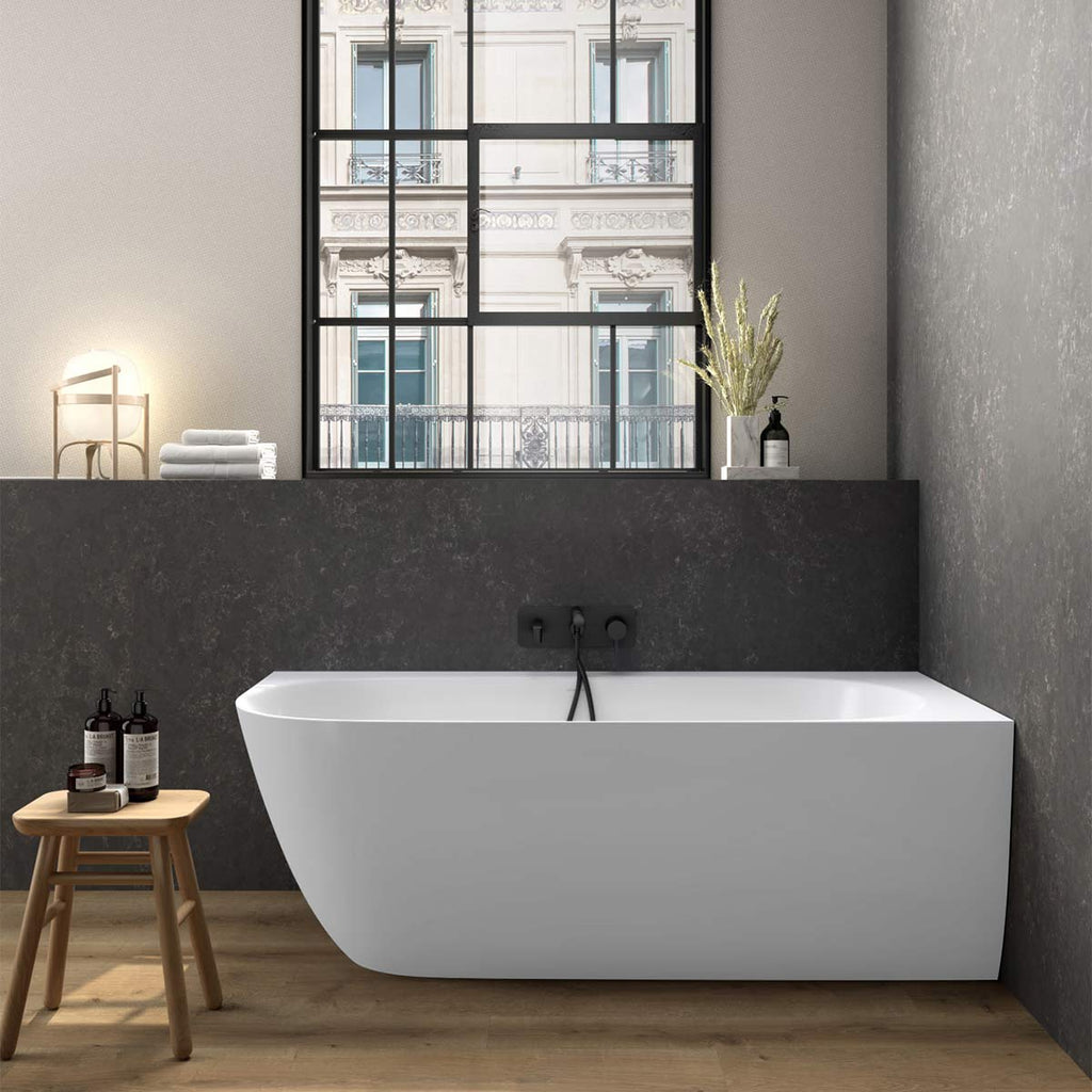 Victoria + Albert Lussari 1700 Right Corner Freestanding Bath - Gloss White - LUS-N-RH-SW-NO