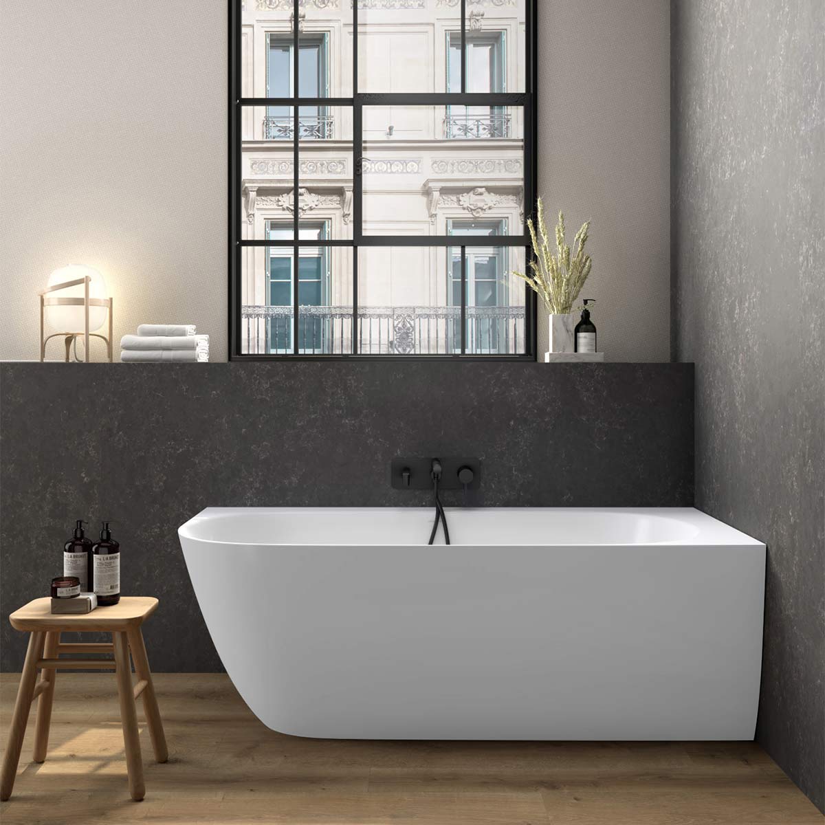 Victoria + Albert Lussari 1700 Right Corner Freestanding Bath - Gloss White - LUS-N-RH-SW-NO