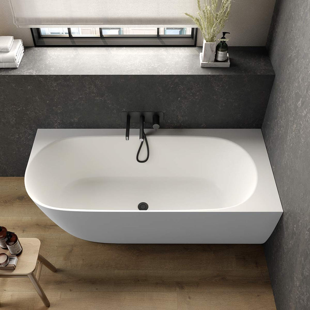 Victoria + Albert Lussari 1700 Right Corner Freestanding Bath - Gloss White - LUS-N-RH-SW-NO