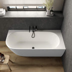 Victoria + Albert Lussari 1700 Right Corner Freestanding Bath - Matte White - LUSM-N-RH-SM-NO