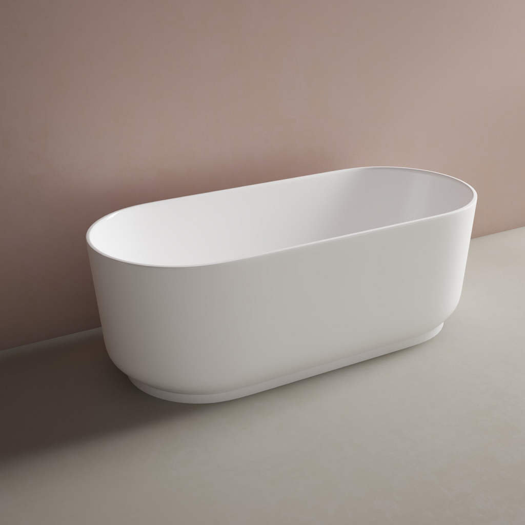 Studio Bagno Lust 1600mm Freestanding Bath - Matte White - LUS007/MW