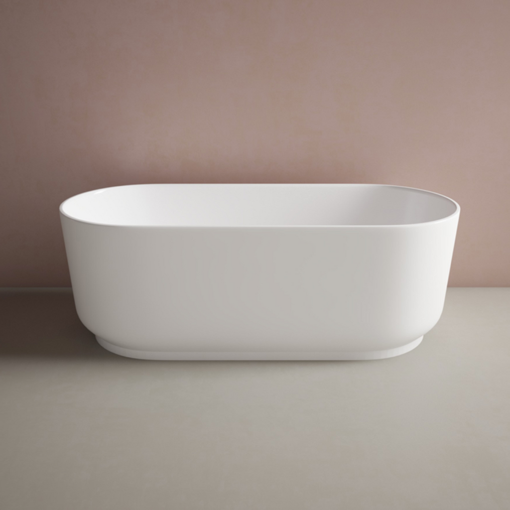 Studio Bagno Lust 1600mm Freestanding Bath - Matte White - LUS007/MW