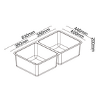 Abey Lago Double Bowl Sink Package with Gooseneck Pull-Out Sink Mixer - NL200T16