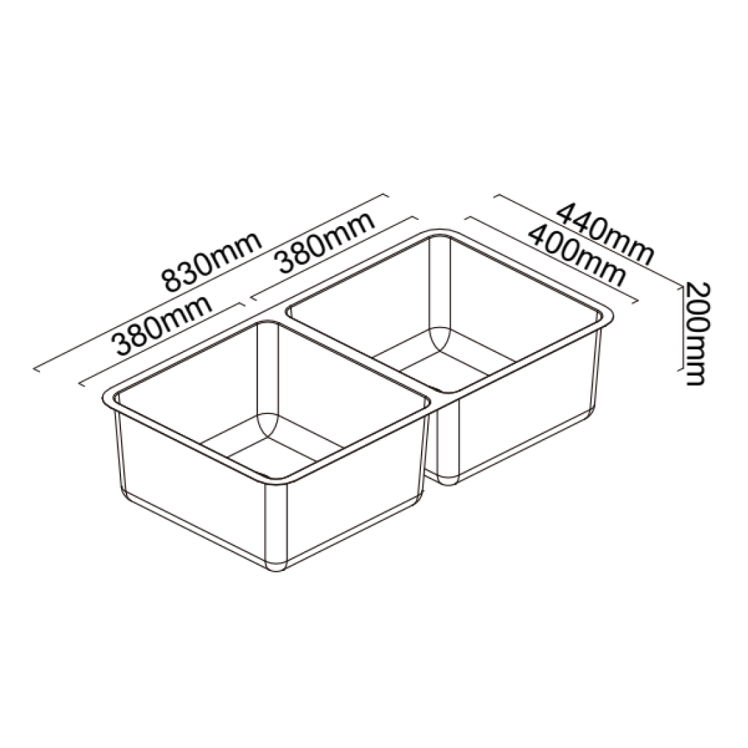 Abey Lago Double Bowl Sink Package with Gooseneck Pull-Out Sink Mixer - NL200T16