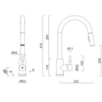 Abey Lago Double Bowl Sink Package with Gooseneck Pull-Out Sink Mixer - NL200T16