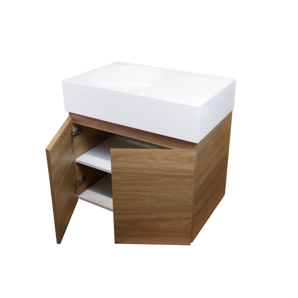 Ledin Daintree 700 Wall Hung Vanity - Prime Oak - 70DAIPO