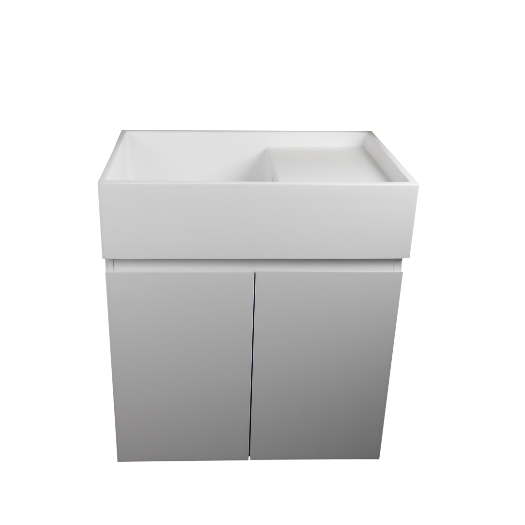 Ledin Kakadu 600 Wall Hung Vanity - Satin White - 60KAKSW