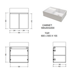 Ledin Kakadu 600 Wall Hung Vanity - Satin White - 60KAKSW