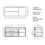 Ledin Matilda 1200 Wall Hung Vanity - Prime Oak - 12MATPO-WST
