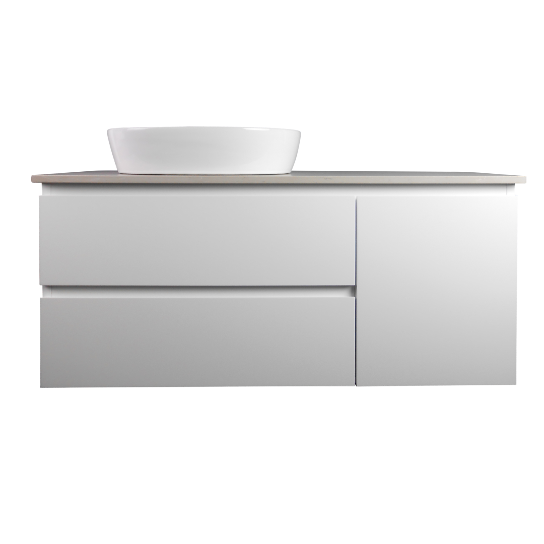 Ledin Matilda 1200 Wall Hung Vanity - Satin White - 12MATSW-WST