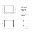 Ledin Waratah 700 Wall Hung Vanity - Satin White - 70WARSW-SS