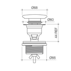 Caroma Liano II Ceramic Pop-Up Waste – Matte Black - 687350MB