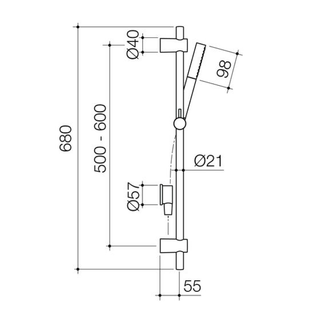 Caroma Liano II Rail Shower - Brushed Brass - 96473BB3A