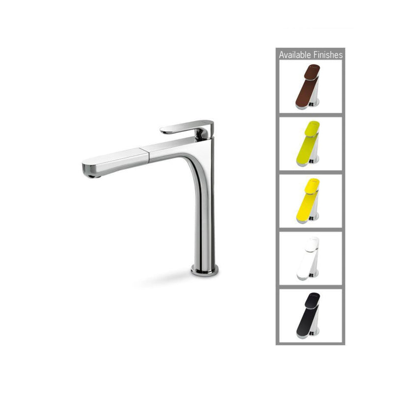 Newform Linfa Kitchen Pull-Out Mixer Colour - Chrome/Lime (8 Weeks Lead Time)