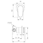 Oliveri London Wall Mixer (Includes In-Wall Body) - LF Chrome - LON097500FCR