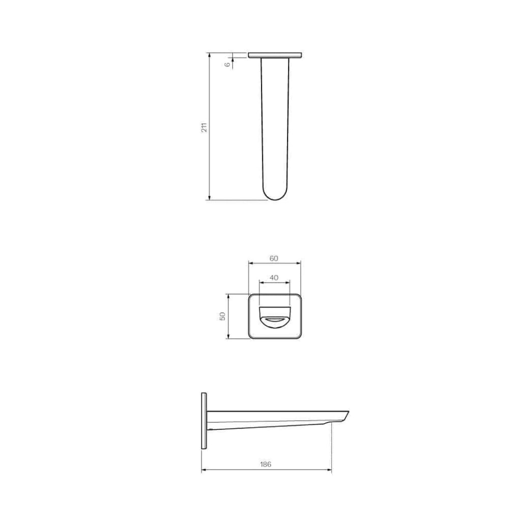 Parisi Loom 180mm Wall Bath/Basin Spout - Brushed Brass - LO.02WF180.46