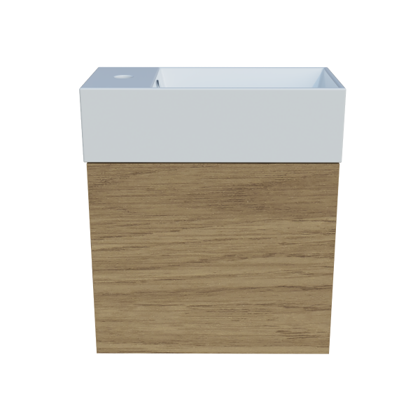 Timberline Lottie Wall Hung Vanity with Ceramic Liberty Top & Basin - Left Hand Offset - LOTV480LLIBW