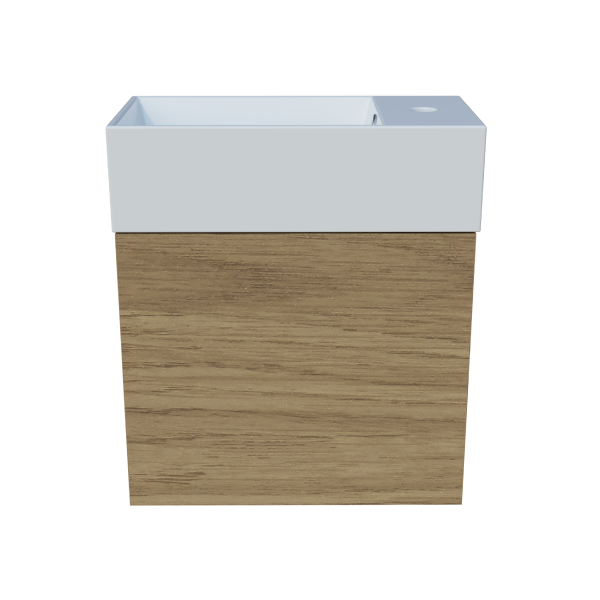 Timberline Lottie Wall Hung Vanity with Ceramic Liberty Top & Basin - Right Hand Offset - LOTV480RLIBW