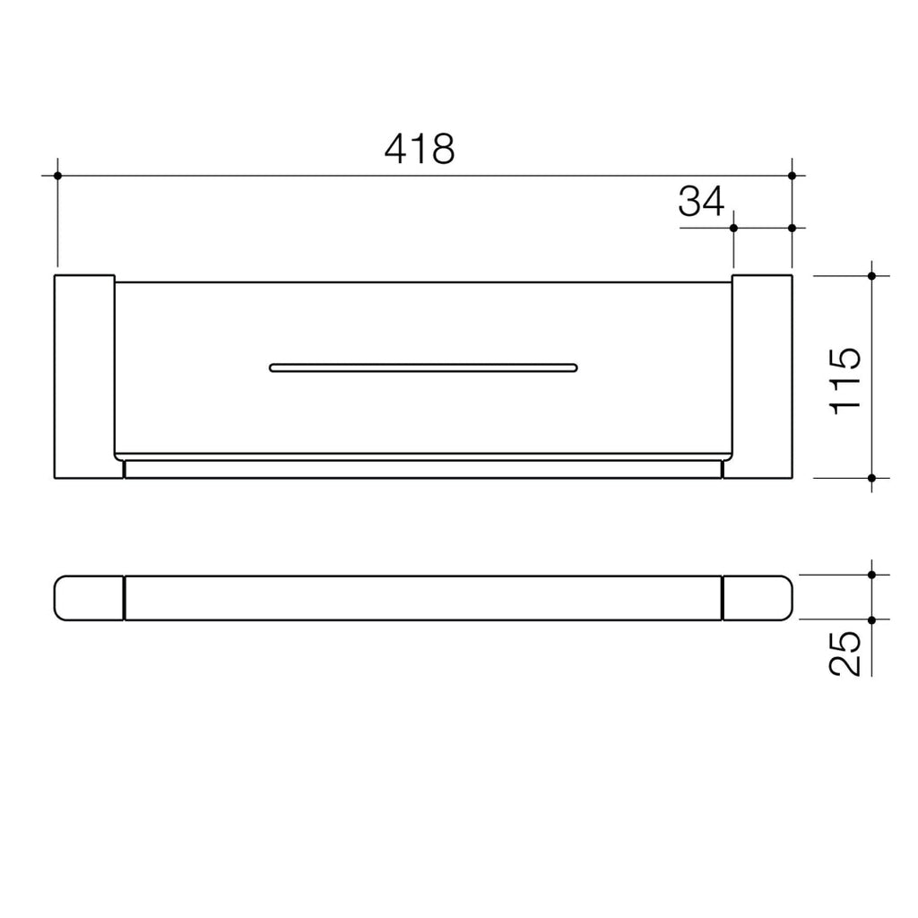 Caroma Luna Metal Shelf - Brushed Nickel - 99610BN