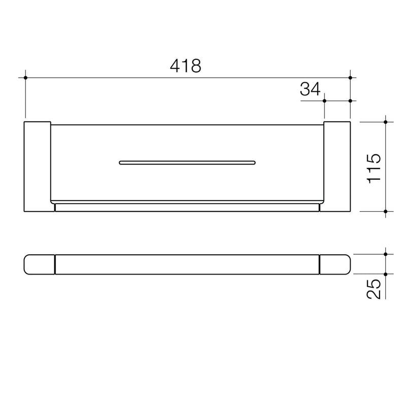 Caroma Luna Metal Shelf - Brushed Nickel