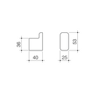 Caroma Luna Robe Hook - Brushed Nickel - 99608BN