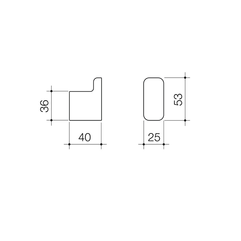 Caroma Luna Robe Hook - Black