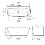 Victoria + Albert Lussari 1600 Back to Wall Bath - Matte White - LU4M-N-SM-NO