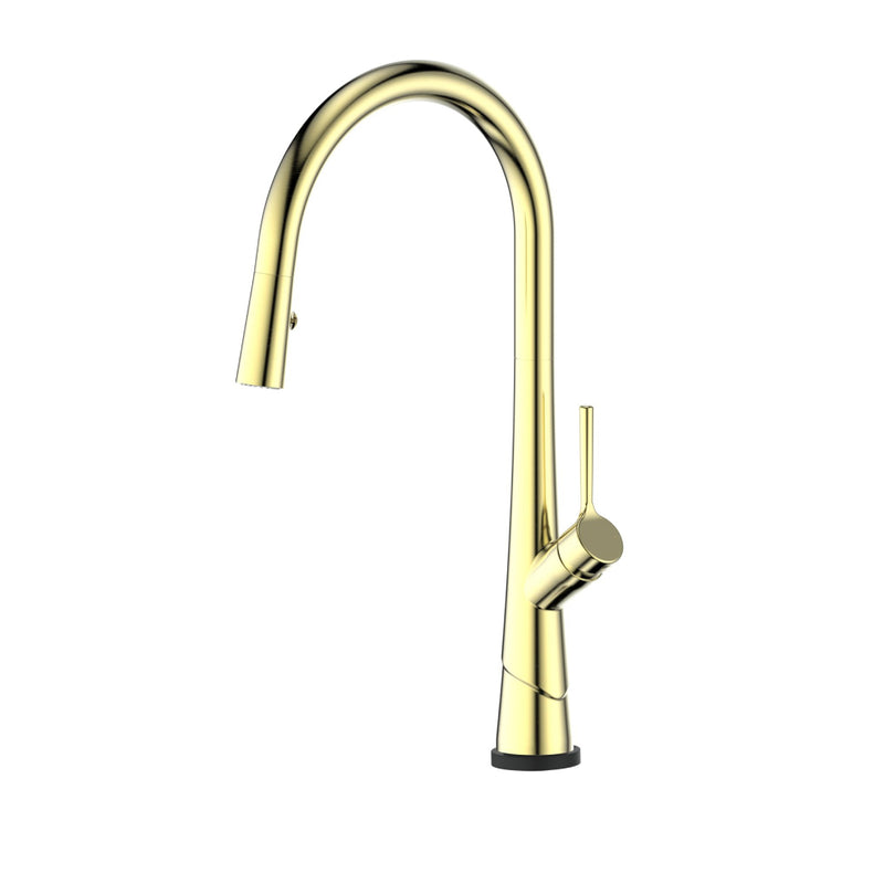 Greens Lustro Kontact Pull-Down Sink Mixer - Brushed Brass