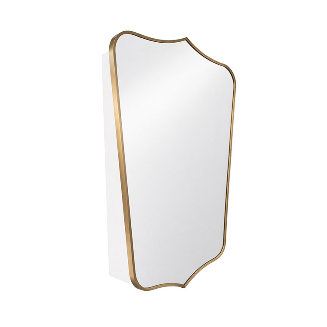 Turner Hastings Mayer Shield Mirror 800 Shaving Cabinet - Brushed Brass MA407SC-BB