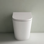 Studio Bagno Manhattan Matte White Wall Faced Pan Including OLI 74 (Mechanical) Cistern & Button - Gold Button - MAN002/MW + 601602/MC + OL154962