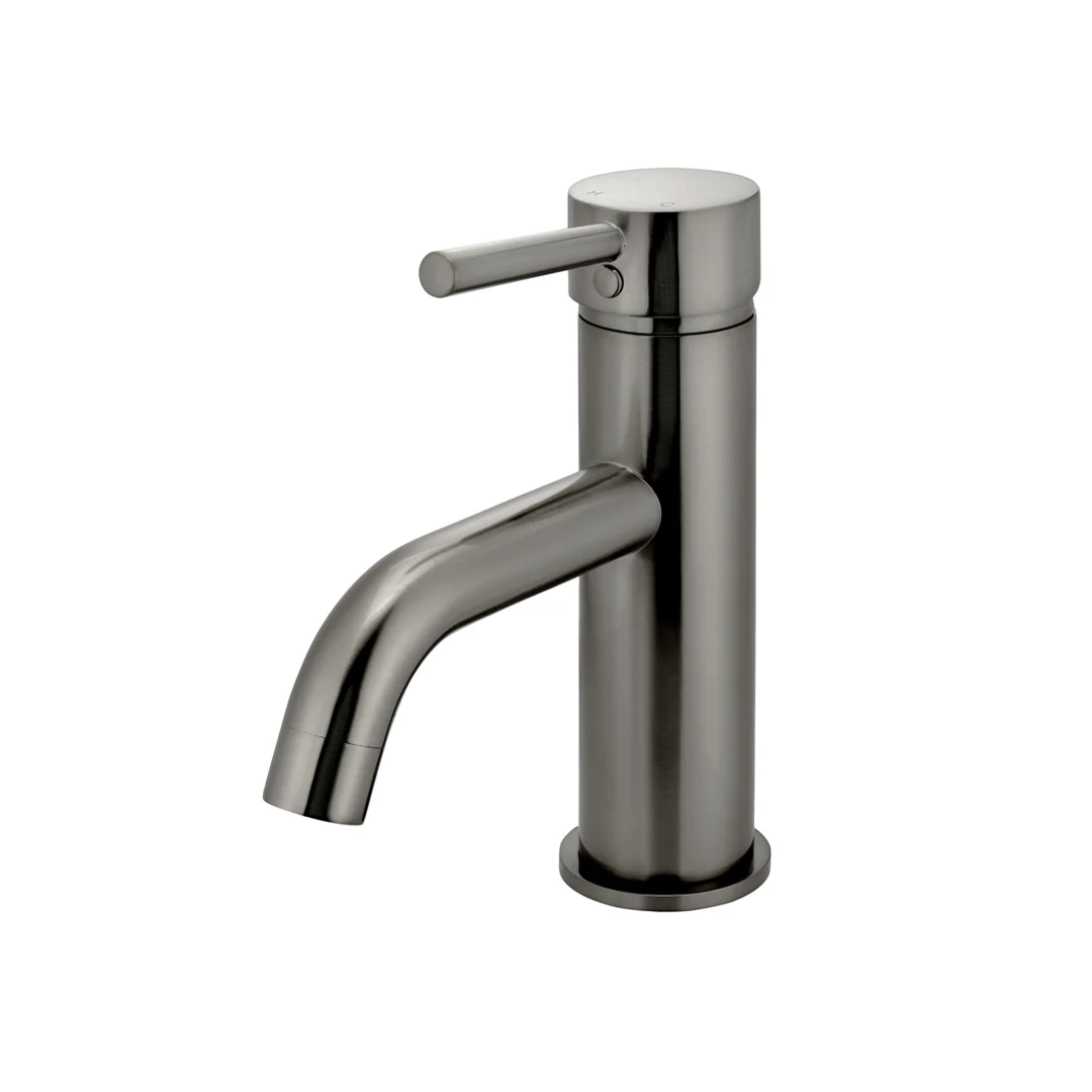 Meir Round Curved Basin Mixer - Shadow Gun Metal MB03-PVDGM